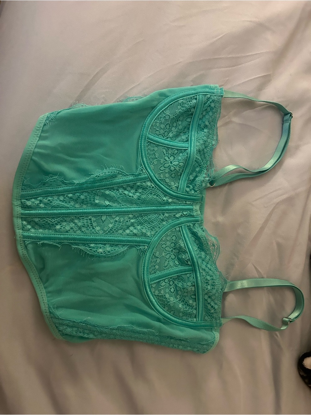 PacSun Mint Lace Bustier Crop Top